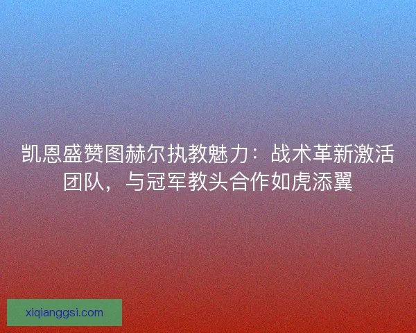 凯恩盛赞图赫尔执教魅力：战术革新激活团队，与冠军教头合作如虎添翼