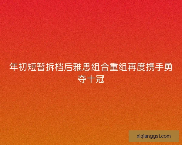 年初短暂拆档后雅思组合重组再度携手勇夺十冠
