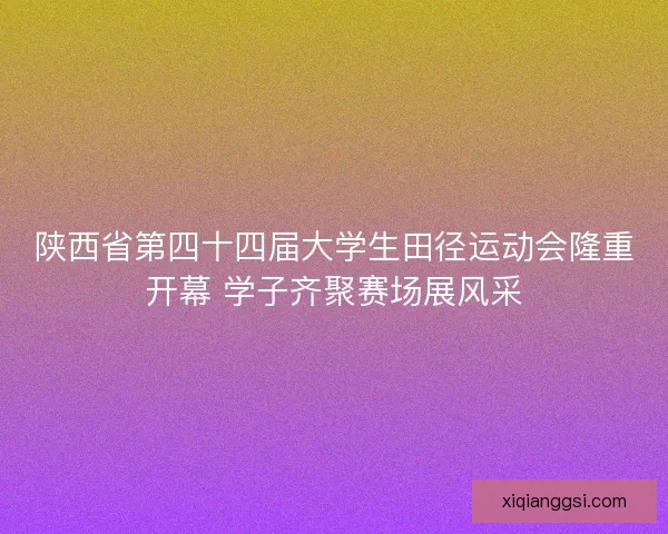 陕西省第四十四届大学生田径运动会隆重开幕 学子齐聚赛场展风采 陕西省第四十四届大学生田径运动会隆重开幕 学子齐聚赛场展风采