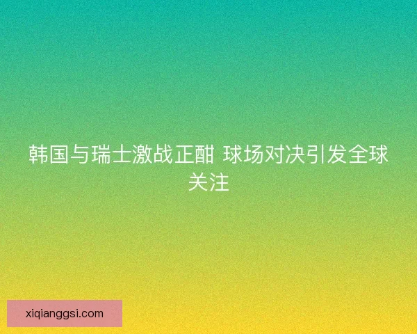 韩国与瑞士激战正酣 球场对决引发全球关注