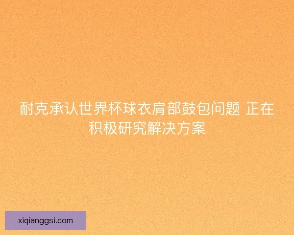 耐克承认世界杯球衣肩部鼓包问题 正在积极研究解决方案 耐克承认世界杯球衣肩部鼓包问题 正在积极研究解决方案